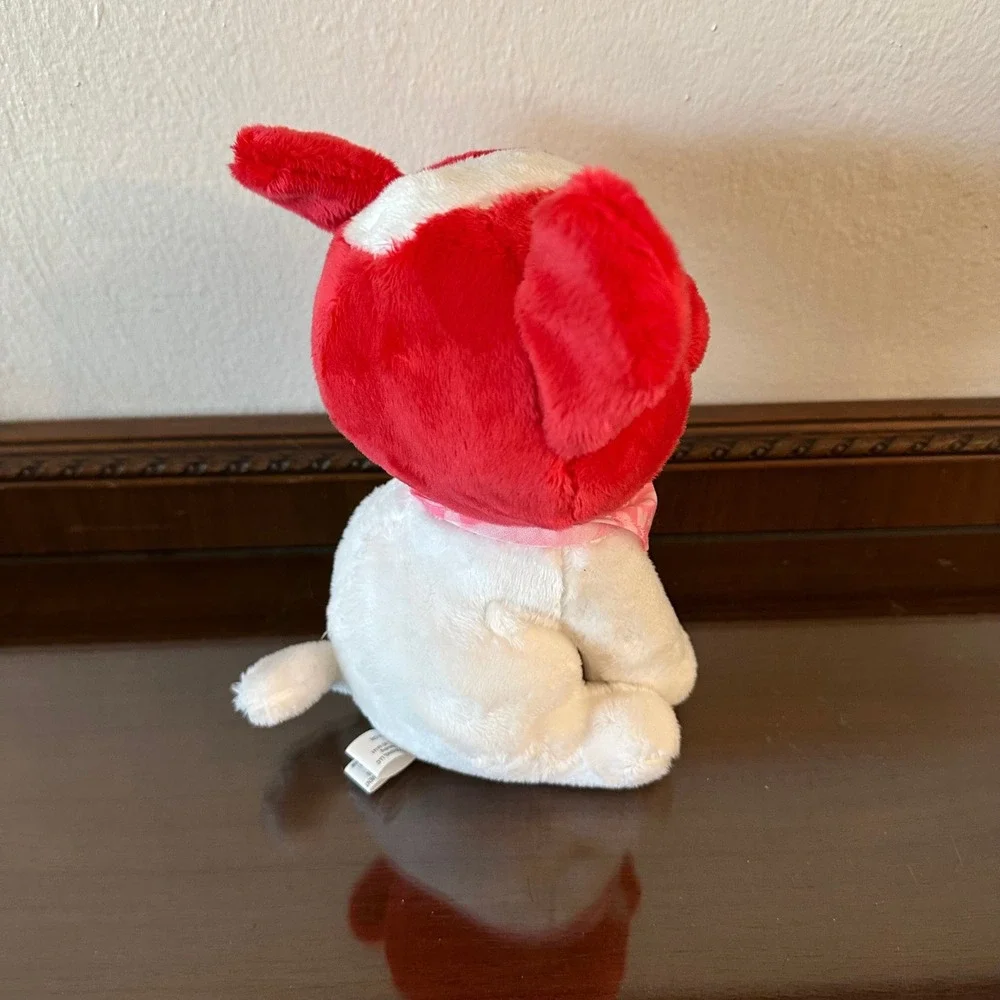Hallmark 2023 Valentines Day Puppy Dog Plush Red White Heart Bandana Stuffed Toy